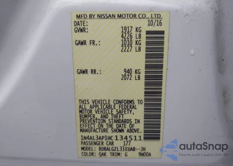 2017 Nissan Altima 2.5 S from USA, damaged, VIN 1N4AL3AP1HC134511